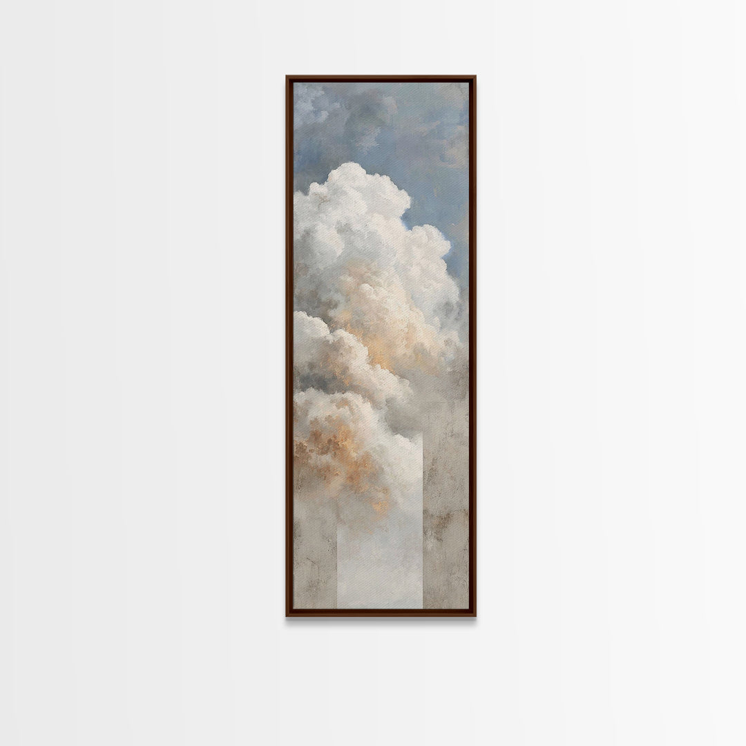 Clouded Glory – Framed Canvas Print, Christian Art Work, Christian Wall Art, Vintage Christian Art, Tall Skinny Art Print, Christian Painti