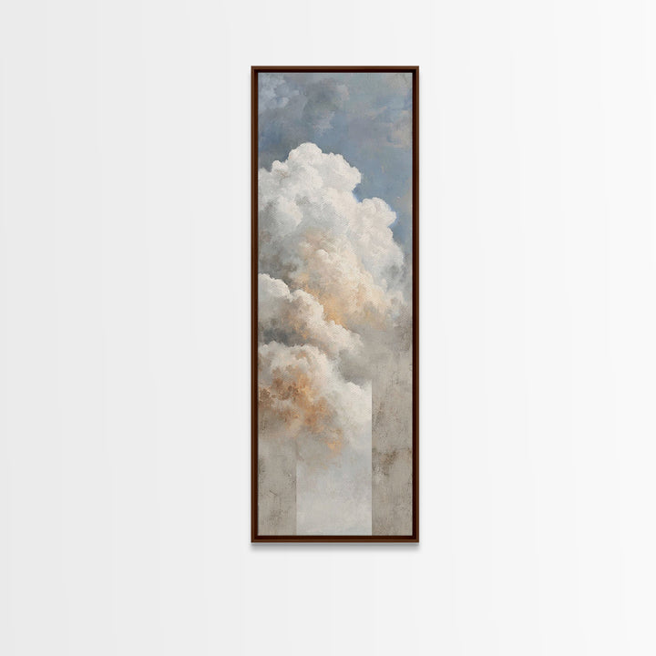 Clouded Glory – Framed Canvas Print, Christian Art Work, Christian Wall Art, Vintage Christian Art, Tall Skinny Art Print, Christian Painti
