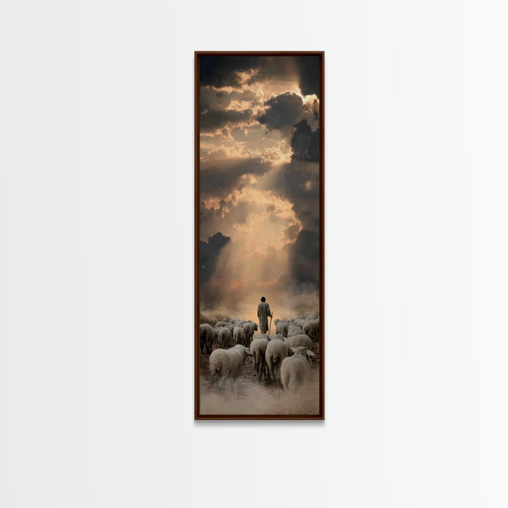 Lambs Of Heaven – Framed Canvas Print – Narrow Art – Christian Art Canvas – Jesus Painting – Christian Christmas Art