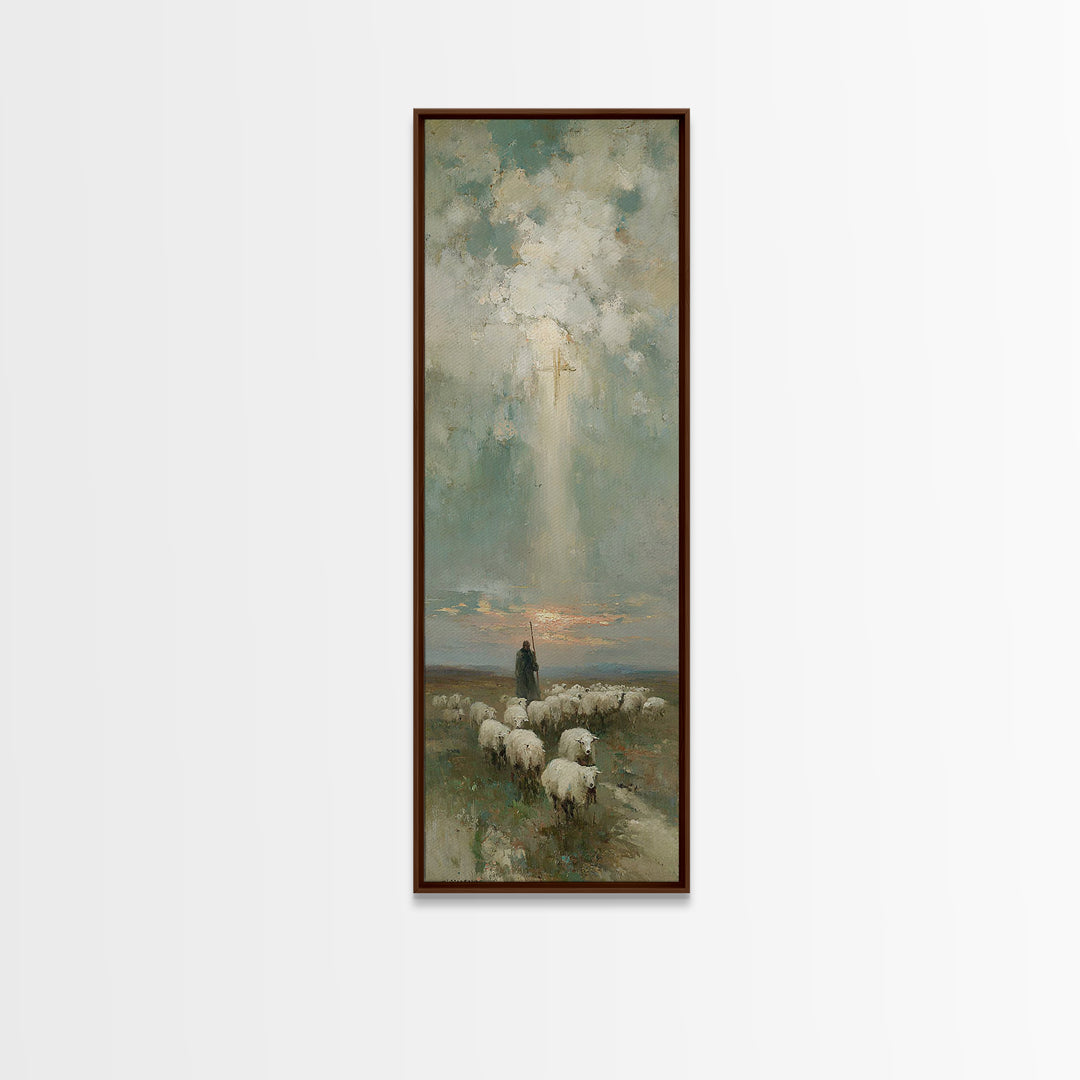 Desert Glory Sky | Framed Canvas Print | Narrow Art | Christian Art Canvas | Christian Painting | Christmas Art