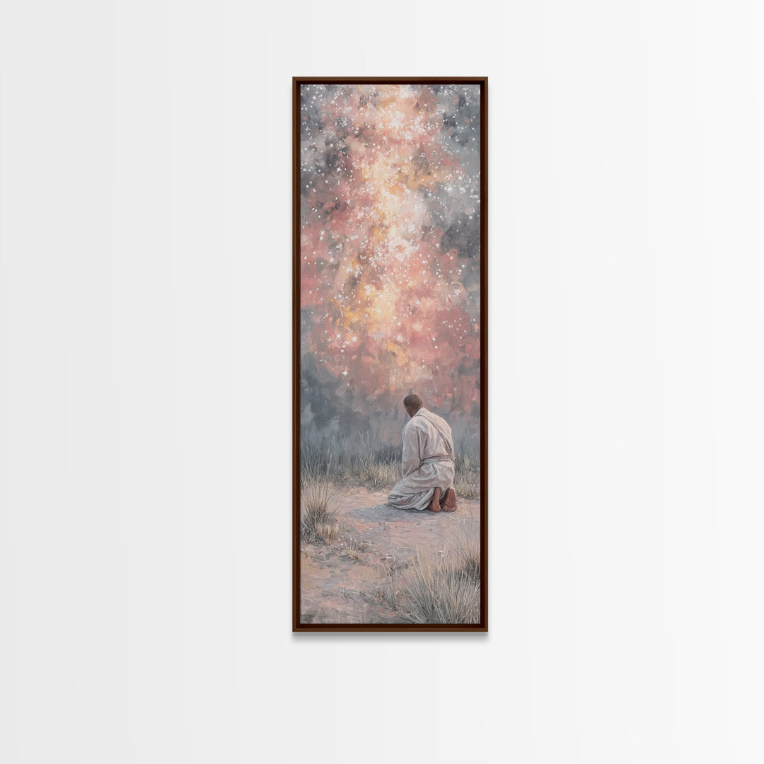 Radiant Flock Journey – Framed Canvas Print – Skinny Art – Christian Art Canvas – Christian Wall Art – Christmas Art