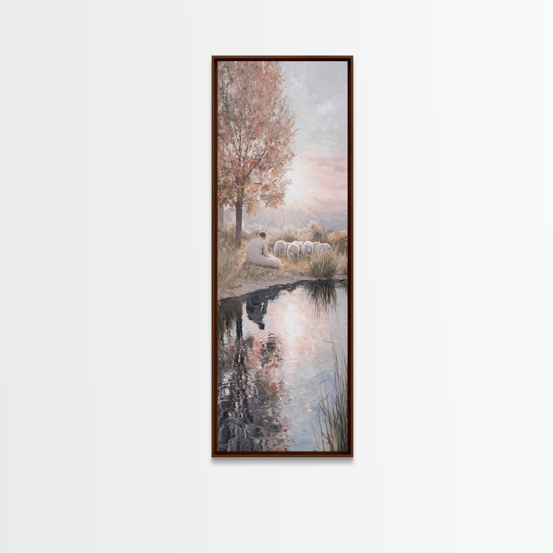 Open Field Reverence | Framed Canvas Print | Christian Art Canvas | Christian Art | Christian Wall Art | Tall Narrow Wall Art | Jesus Paint