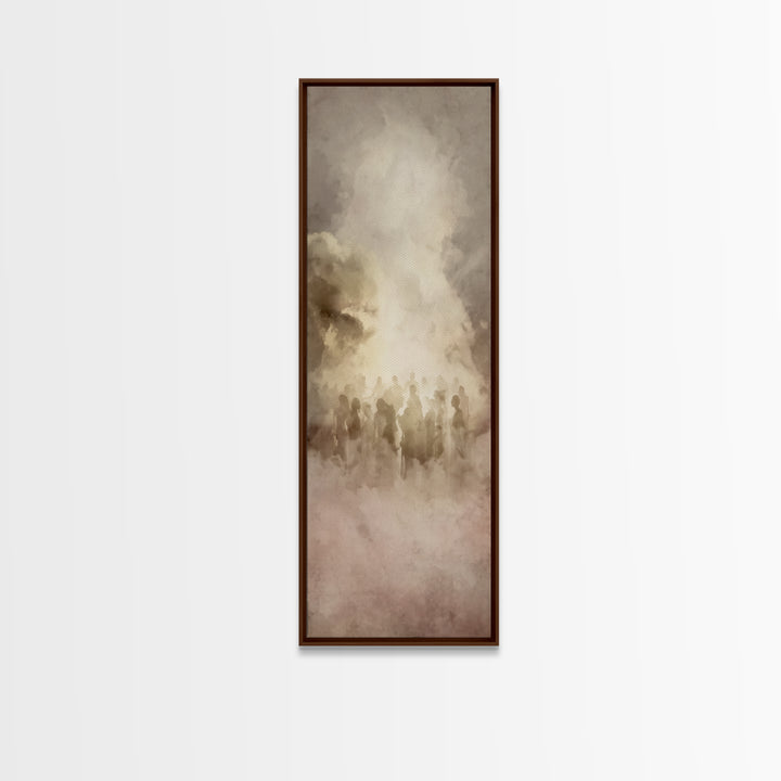Heavenly Gathering – Framed Canvas Print | Christian Wall Art | Modern Christian Art | Christian Art Prints | Narrow Art | Christian Art Ca