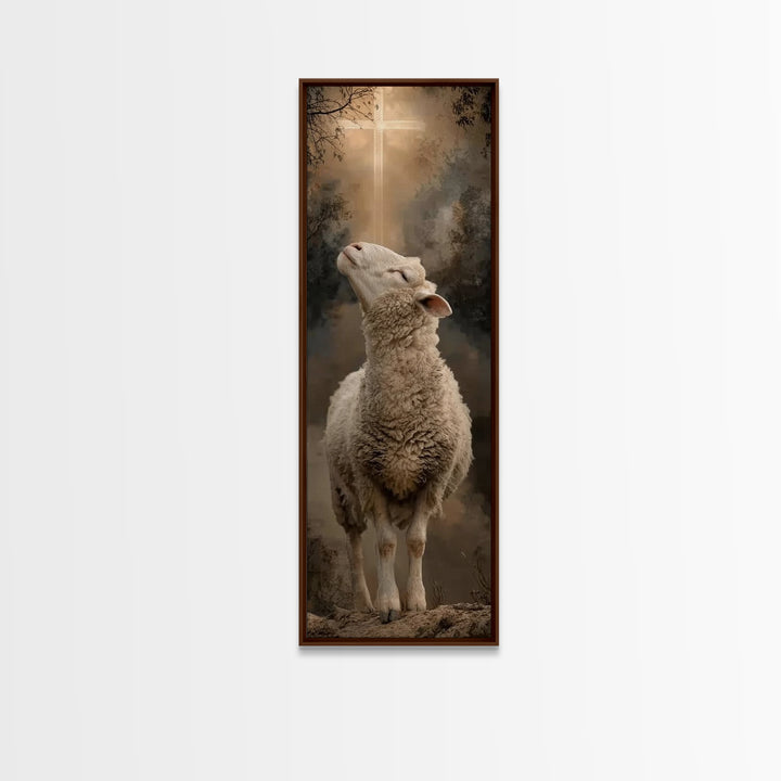 Lamb Of Hope – Framed Canvas Print – Skinny Art – Christian Art – Christian Art Canvas – Christian Painting – Christian Christmas Art – Chr