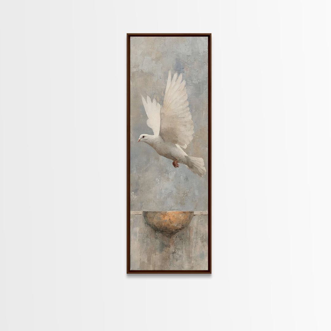 Dove Of Peace – Framed Canvas Print – Narrow Art – Christian Art Canvas – Christian Wall Art – Christian Painting – Christian Christmas Art