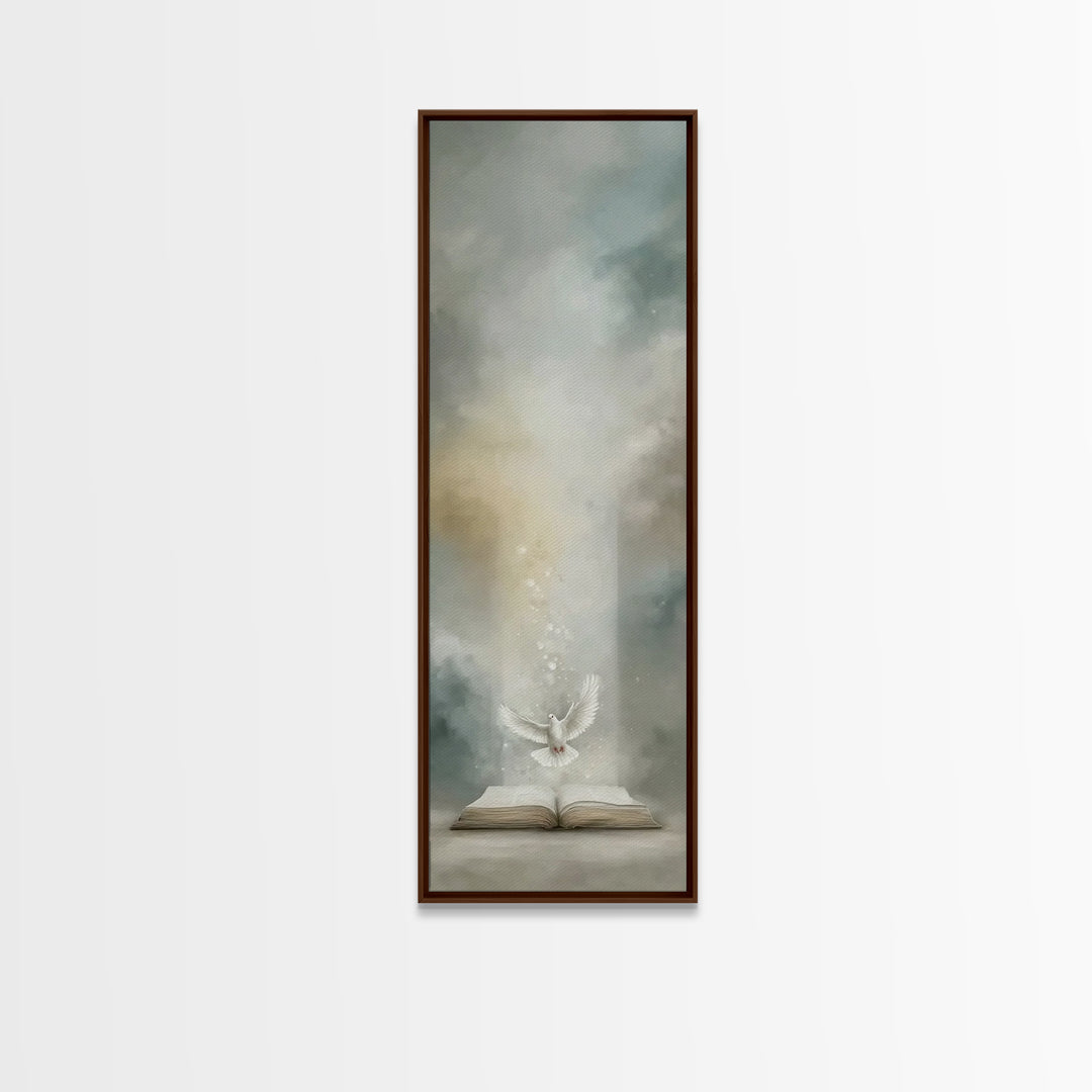 Spirit’s Living Word – Framed Canvas Print – Tall Narrow Wall Art – Christian Art Canvas – Christian Wall Art – Christian Paintings – Chris