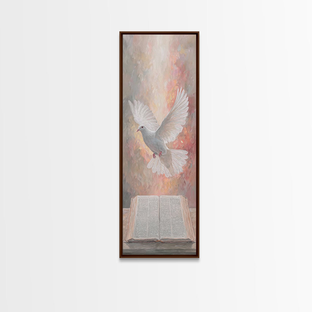 Dove Of Revelation – Framed Canvas Print – Skinny Art – Christian Paintings – Christian Art Canvas – Christian Wall Art – Christmas Art