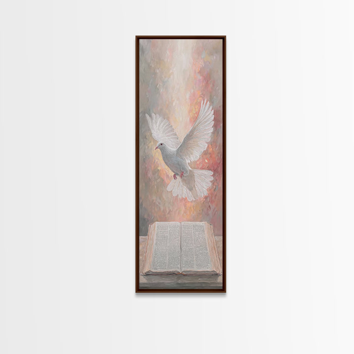 Dove Of Revelation – Framed Canvas Print – Skinny Art – Christian Paintings – Christian Art Canvas – Christian Wall Art – Christmas Art