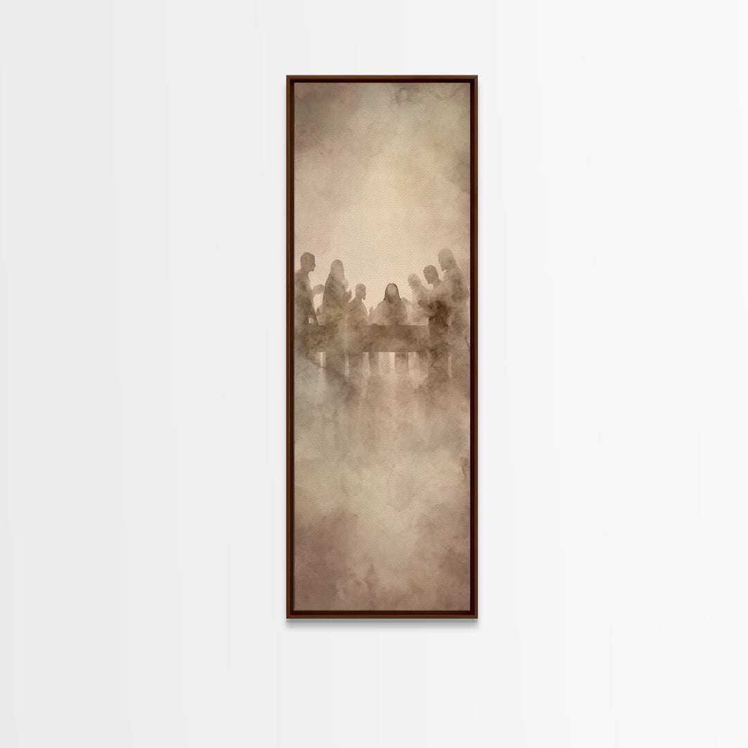 Sacred Upper Room – Framed Canvas Print – Christian Wall Art – Jesus Painting – Tall Skinny Art Print – Christian Art Canvas – Christian Ar