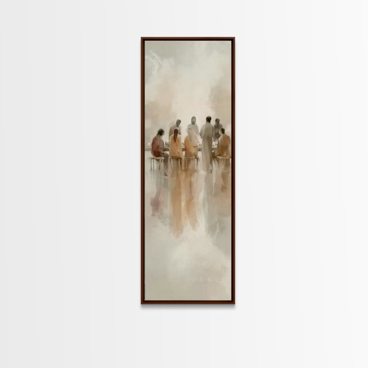 Communion Of Peace, Framed Canvas Print, Jesus Painting, Christian Art Canvas, Narrow Art, Modern Christian Art, Christian Wall Art, Christ