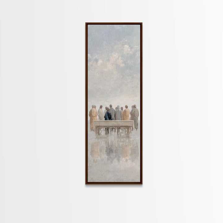 Gathered In Light – Framed Canvas Print – Christian Art Canvas – Jesus Painting – Skinny Art – Christian Wall Art – Minimalist Christian Ar