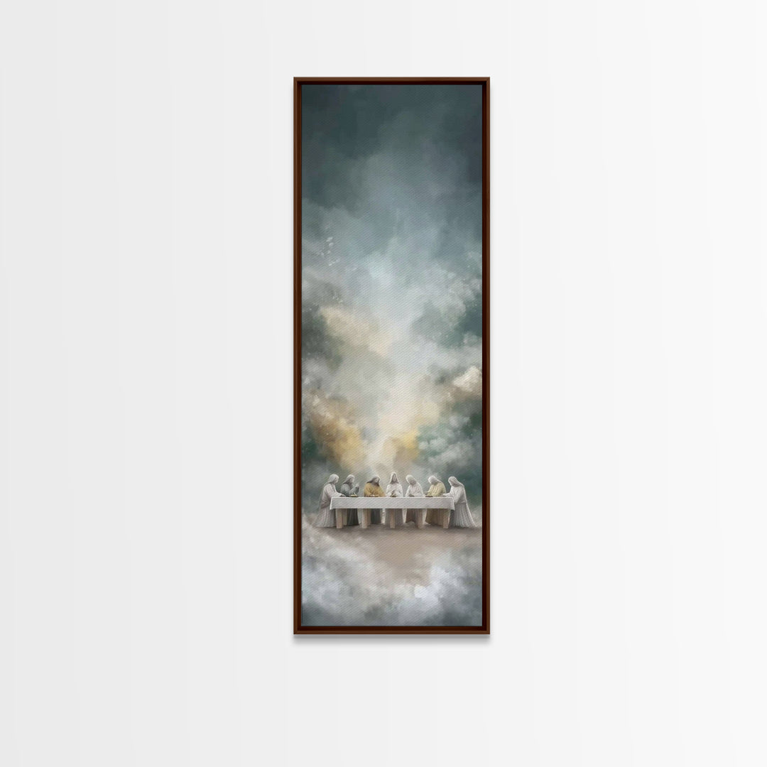Last Supper Glory | Framed Canvas Print | Christian Art Canvas | Jesus Painting | Tall Narrow Wall Art | Christian Wall Art | Christian Art