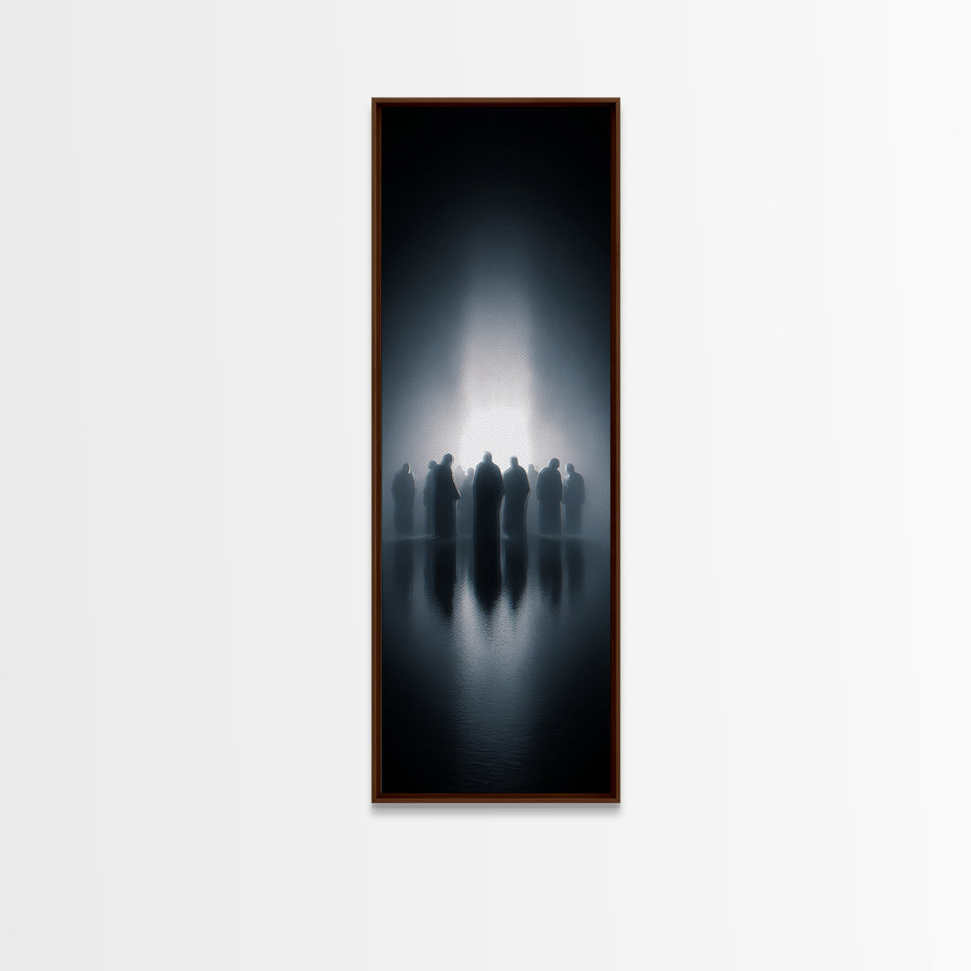 Ascension Gathering – Framed Canvas Print – Christian Art Canvas – Christian Wall Art – Tall Skinny Art Print – Jesus Painting – Modern Chr