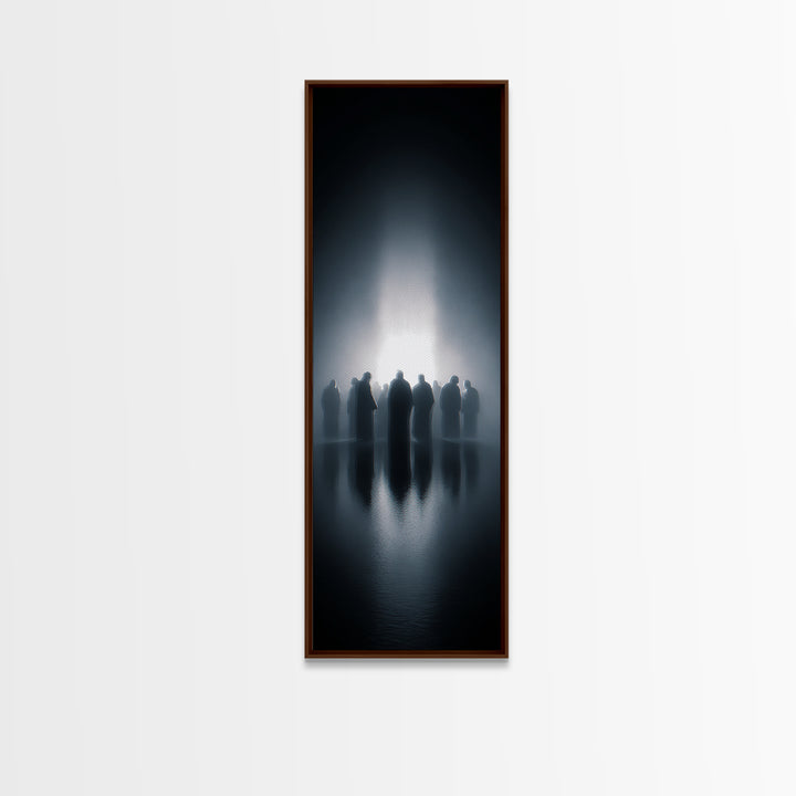 Ascension Gathering – Framed Canvas Print – Christian Art Canvas – Christian Wall Art – Tall Skinny Art Print – Jesus Painting – Modern Chr