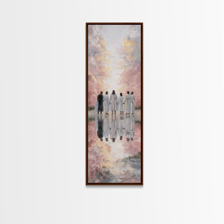 Heavenly Fellowship – Framed Canvas Print – Christian Wall Art – Christian Art Canvas – Jesus Painting – Tall Narrow Wall Art