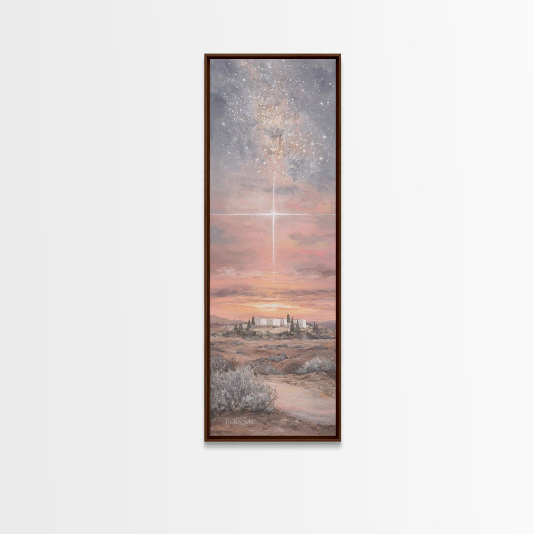 Desert Star – Framed Canvas Print – Skinny Art – Christian Wall Art – Christian Christmas Art – Modern Christian Art – Christian Canvas Art