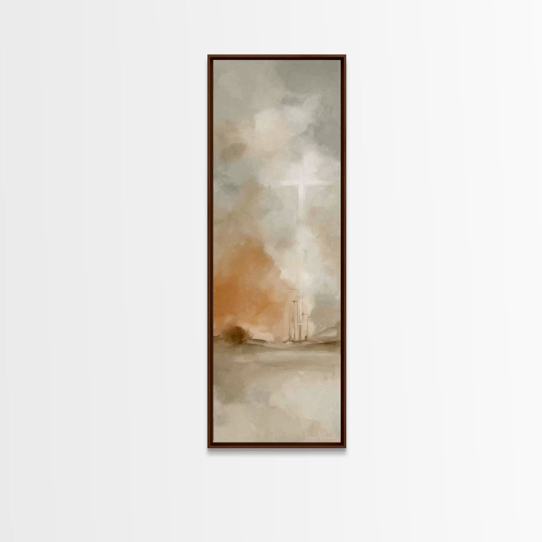 Silent Redeemer – Framed Canvas Print – Tall Narrow Wall Art – Christian Painting – Christian Art Work – Christian Christmas Art – Christia
