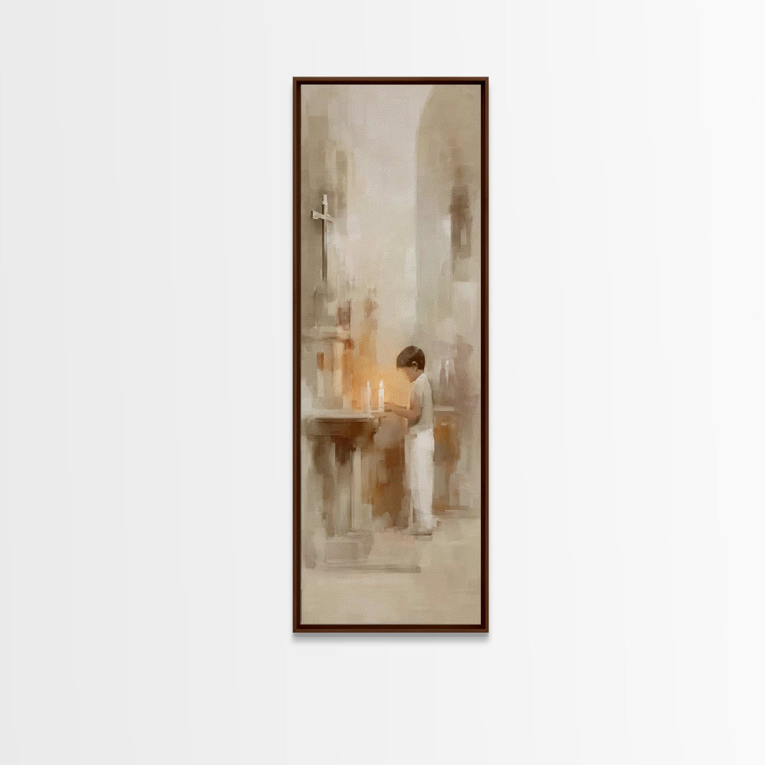 Sanctuary Hope – Framed Canvas Print – Christian Art Prints – Christian Wall Art – Tall Skinny Art Print – Christian Art Canvas – Christian