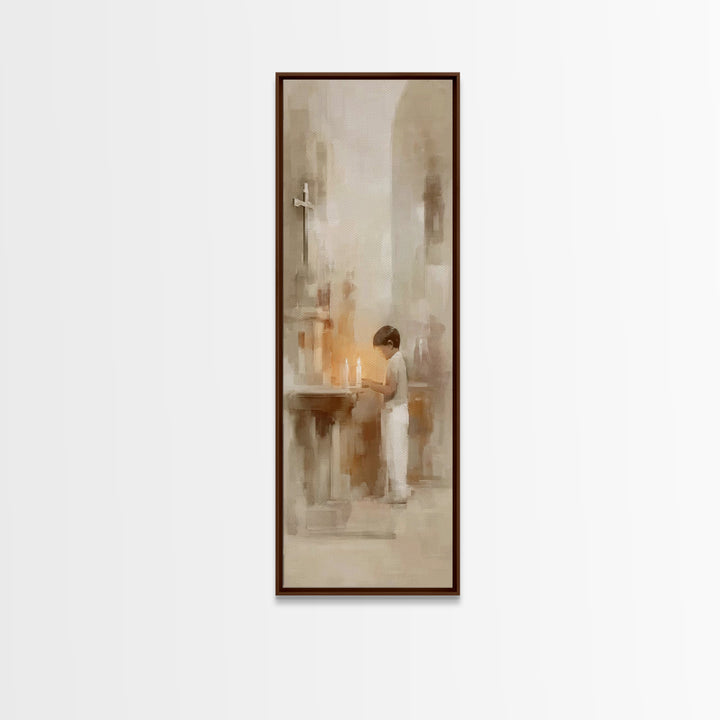 Sanctuary Hope – Framed Canvas Print – Christian Art Prints – Christian Wall Art – Tall Skinny Art Print – Christian Art Canvas – Christian