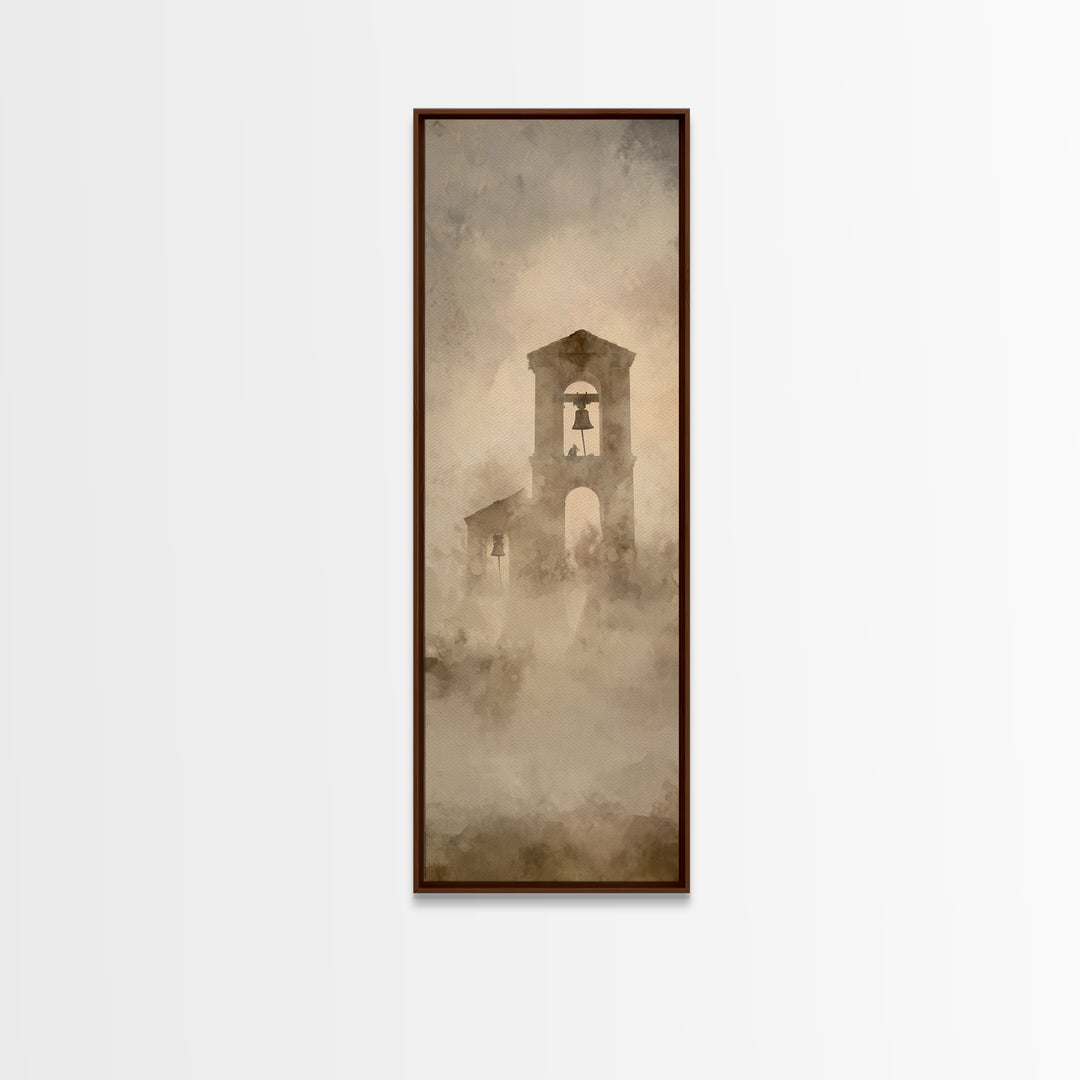 Silent Bell Tower | Framed Canvas Print | Skinny Art | Christian Art Canvas | Christian Christmas Art | Christian Painting | Jesus Art
