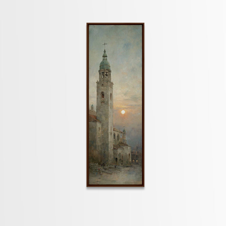 Twilight Cathedral Grace – Framed Canvas Print – Tall Skinny Art Print – Christian Christmas Art – Christian Art – Christian Wall Art – Jes