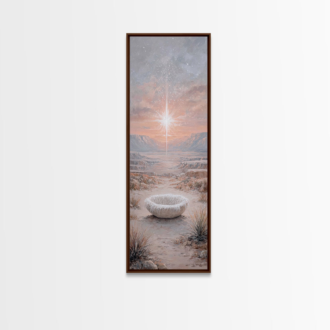 Desert Star Wonder | Framed Canvas Print | Tall Narrow Wall Art | Christian Art | Christmas Art | Christian Art Canvas | Christian Painting