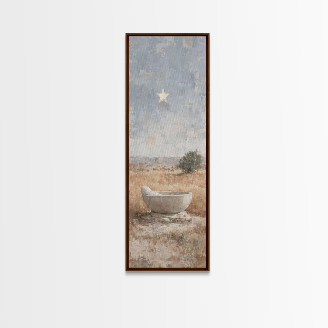Guiding Star Basin | Framed Canvas Print | Tall Skinny Art Print | Christian Wall Art | Christian Art | Christmas Art | Jesus Painting | Ch
