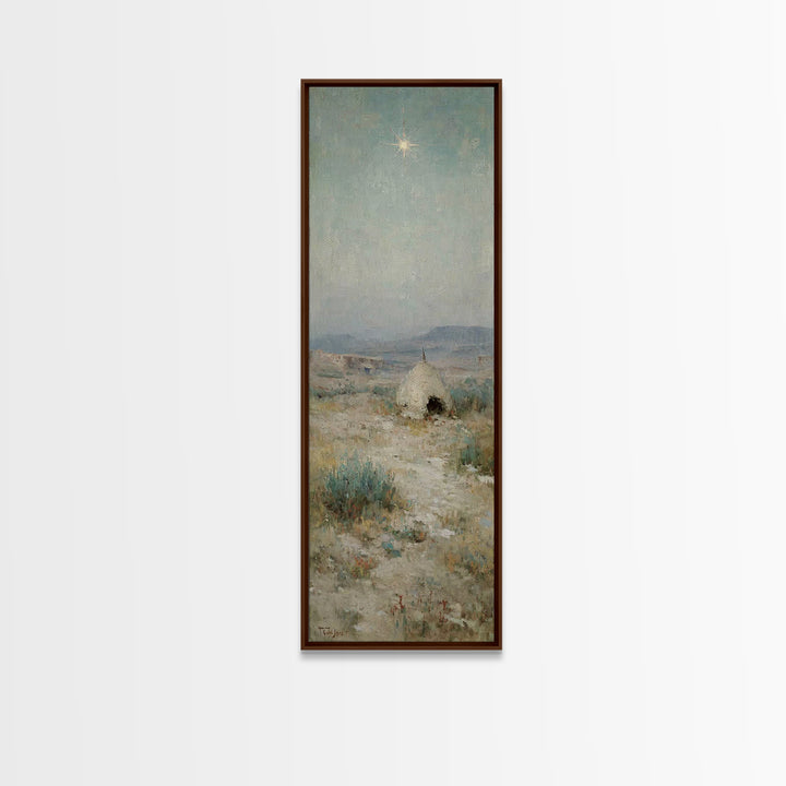 Bethlehem Dawn Glow, Framed Canvas Print, Skinny Art, Christian Art Canvas, Christian Christmas Art, Christian Painting, Christian Wall Art