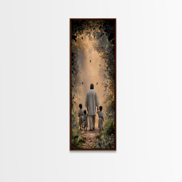 Children Of Light, Framed Canvas Print, Tall Skinny Art Print, Jesus Painting, Christian Art Canvas, Christian Wall Art, Christian Art