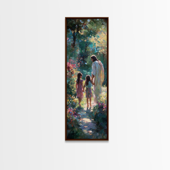 Pathway Of Hope, Framed Canvas Print, Tall Narrow Wall Art, Jesus Painting, Christian Art, Christian Art Canvas, Christian Wall Art