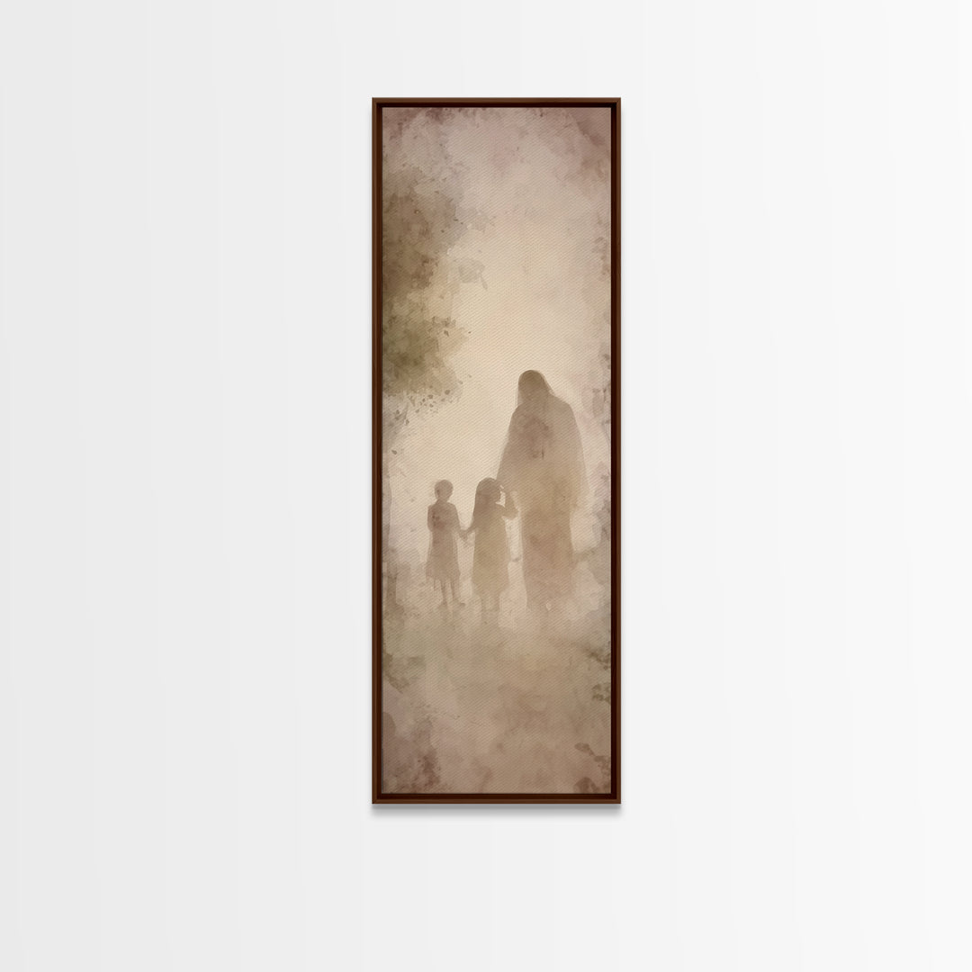 Heavenly Walk Home – Framed Canvas Print – Tall Narrow Wall Art – Christian Art – Jesus Art Print – Christian Painting – Christian Wall Art