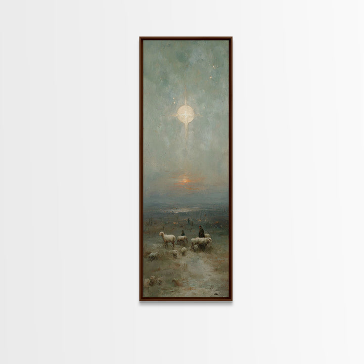 Holy Star Rising – Framed Canvas Print – Skinny Art – Christian Art Work – Christmas Canvas Wall Art – Jesus Art Print
