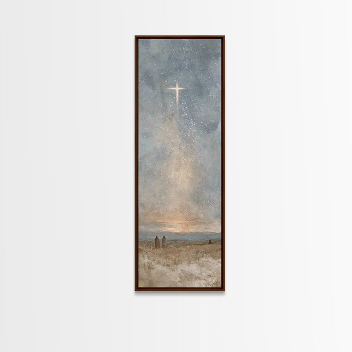 Sacred Dawn Star | Framed Canvas Print | Narrow Art | Christian Art Gift | Christmas Art Prints | Jesus Canvas Art