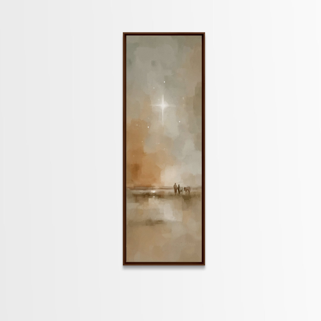 Silent Hills Star – Framed Canvas Print – Tall Narrow Wall Art – Christian Christmas Art – Jesus Art Print – Christian Decor