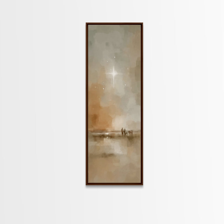 Silent Hills Star – Framed Canvas Print – Tall Narrow Wall Art – Christian Christmas Art – Jesus Art Print – Christian Decor