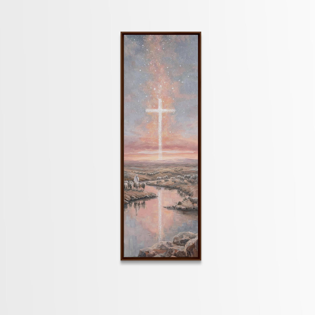 Desert Star Journey | Framed Canvas Print | Skinny Art | Christian Wall Art | Christmas Art | Jesus Canvas Art