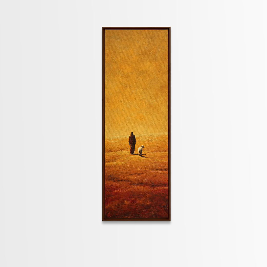 Walk In The Light – Framed Canvas Print – Tall Narrow Wall Art – Jesus Wall Art – Christian Art Gift – Christian Art Prints – Christian Pai