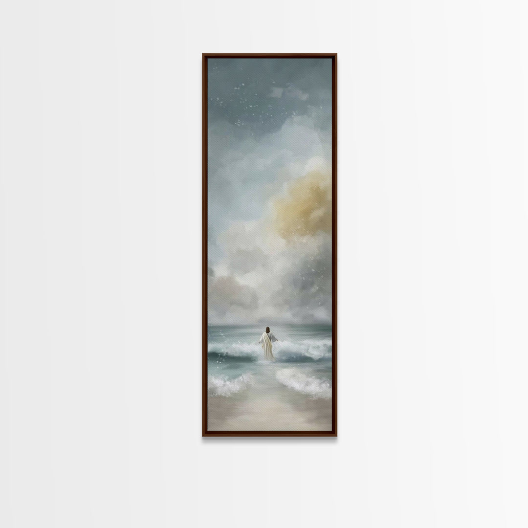 Stormless Horizon Path | Framed Canvas Print | Tall Narrow Wall Art | Jesus Art Print | Christian Wall Art | Christian Art | Christian Pain