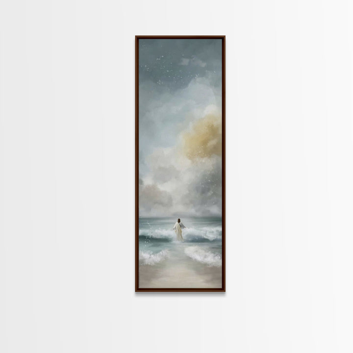Stormless Horizon Path | Framed Canvas Print | Tall Narrow Wall Art | Jesus Art Print | Christian Wall Art | Christian Art | Christian Pain