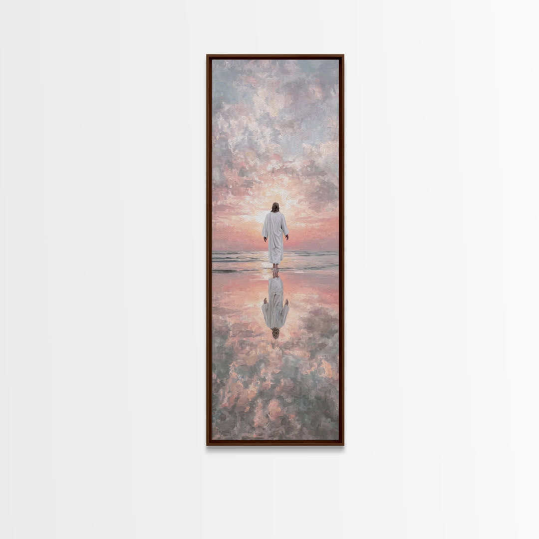 Sea Of Promise – Framed Canvas Print – Skinny Art – Jesus Canvas Art – Christian Painting – Christian Wall Art – Minimalist Christian Art