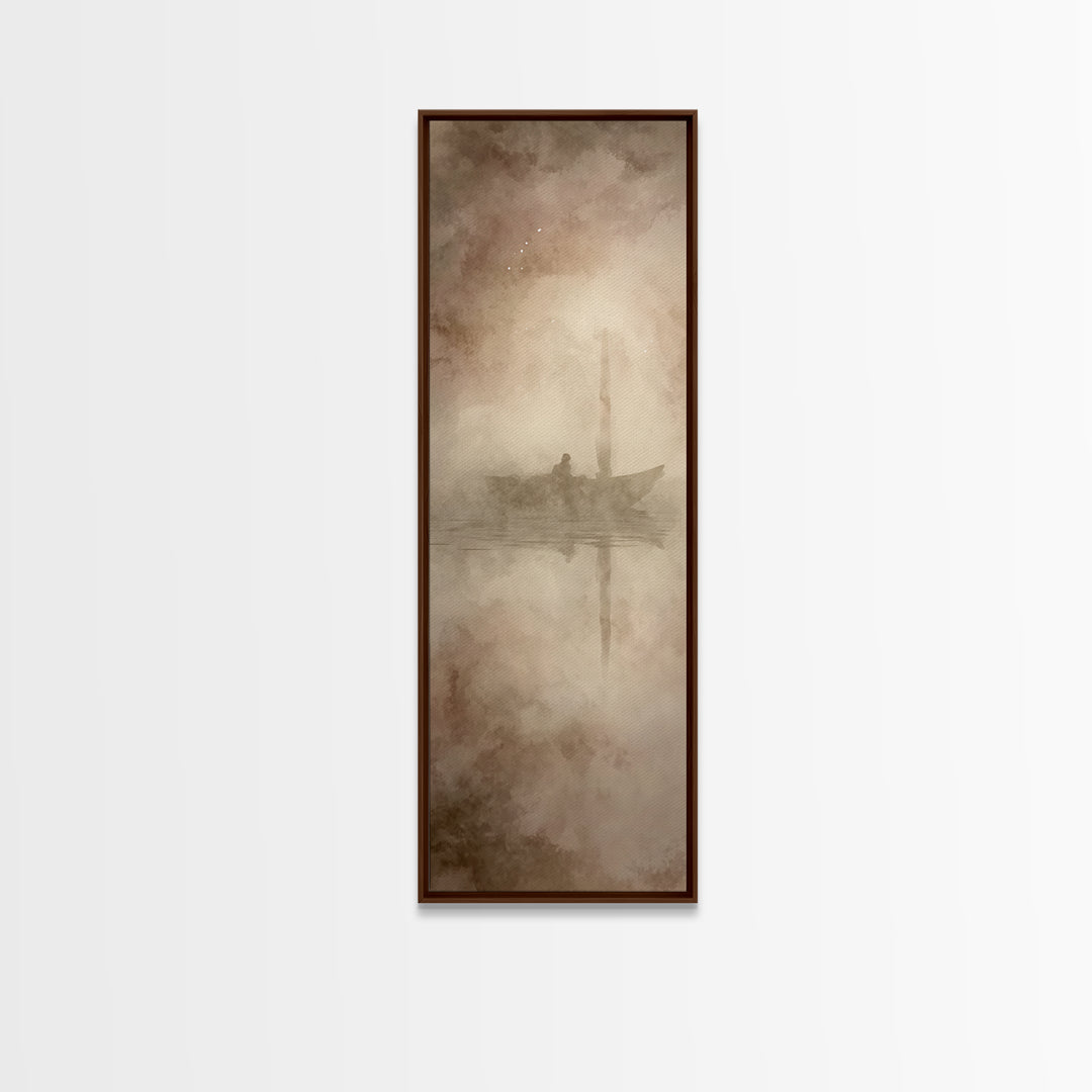 Silent Dawn Vessel – Framed Canvas Print – Christian Art Canvas – Skinny Art – Christian Wall Art – Jesus Painting – Modern Christian Art
