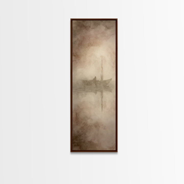 Silent Dawn Vessel – Framed Canvas Print – Christian Art Canvas – Skinny Art – Christian Wall Art – Jesus Painting – Modern Christian Art