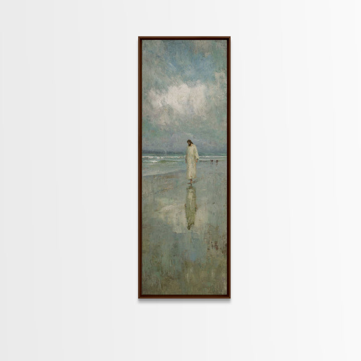 Walk of Peace – Framed Canvas Print – Jesus Painting – Christian Art – Tall Skinny Art Print – Christian Wall Art – Christmas Art