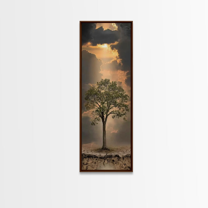 Rooted In Promise – Framed Canvas Print – Christian Art – Narrow Art – Christian Art Canvas – Christian Decorations – Christmas Art