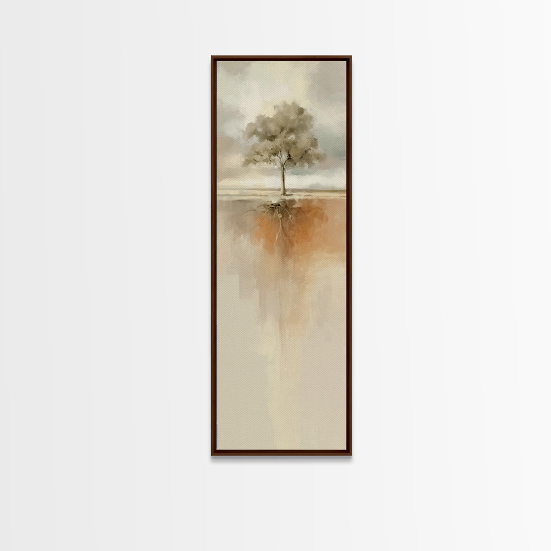 Autumn Roots Faith – Framed Canvas Print – Skinny Art – Christian Wall Art – Christian Art Canvas – Modern Christian Art – Christmas Art