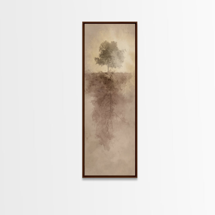 Rooted In Light – Framed Canvas Print – Christian Wall Art – Narrow Art – Christian Art Canvas – Christian Christmas Art – Modern Christian