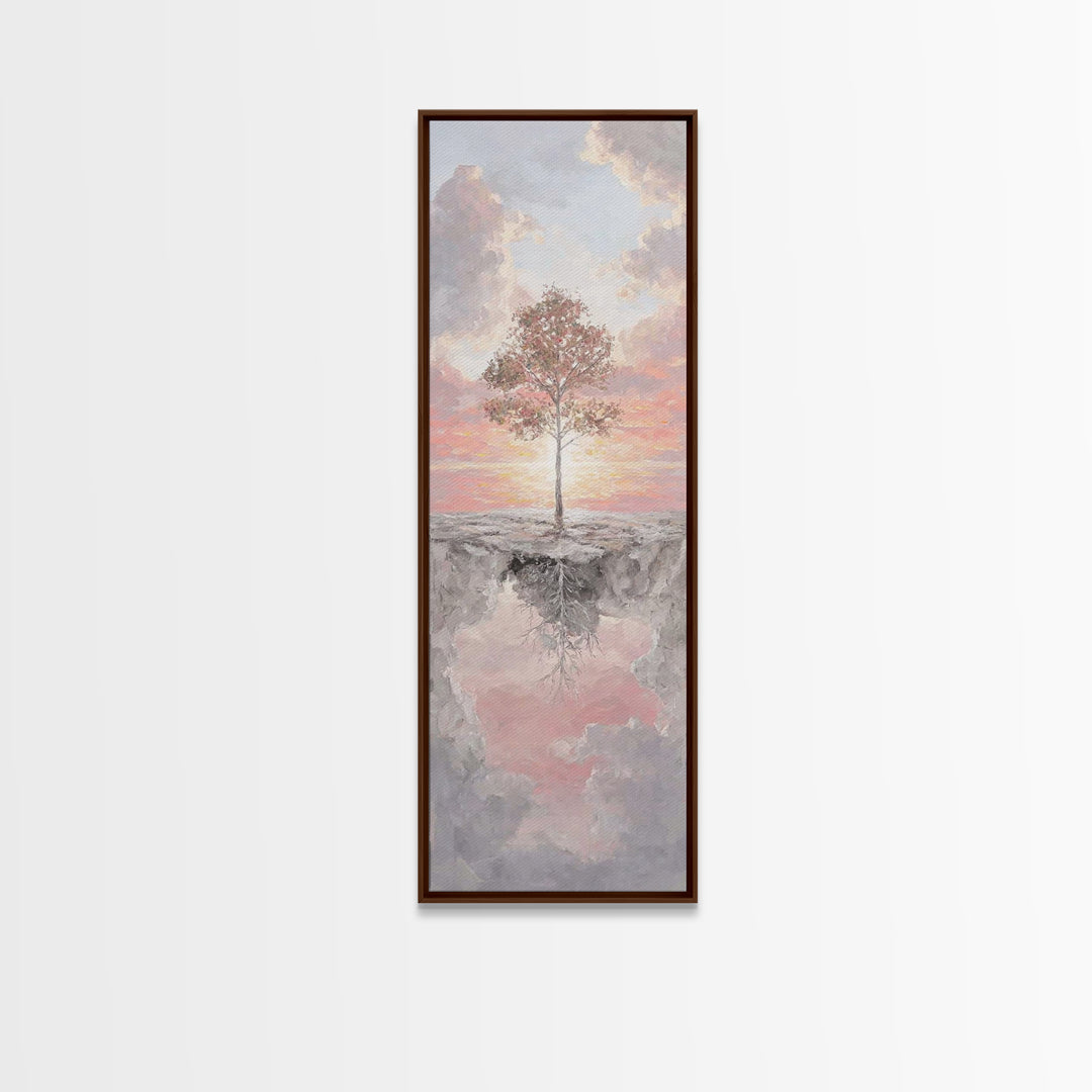 Dawn Blossom Grace – Framed Canvas Print – Tall Skinny Art Print – Christian Art – Christmas Art – Christian Art Canvas – Subtle Christian
