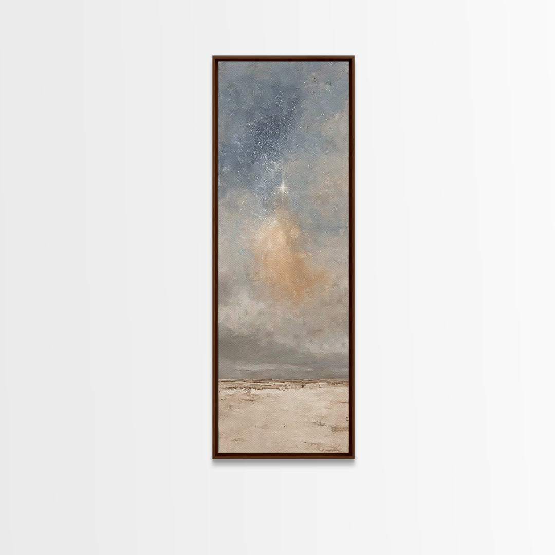 Star Of Redemption – Framed Canvas Print – Christian Art – Tall Narrow Wall Art – Christian Art Canvas – Christmas Art – Christian Christma