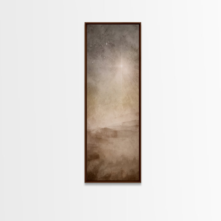 Heaven’s Guiding Star – Framed Canvas Print – Christian Wall Art – Narrow Art – Christian Art Canvas – Christmas Art – Subtle Christian Art