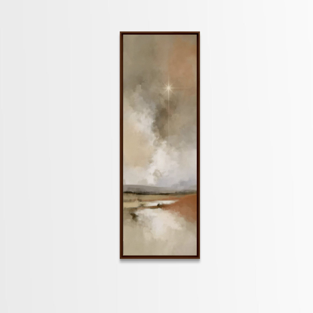 Desert Dawn Star, Framed Canvas Print, Christian Wall Art, Christian Art Print, Skinny Art, Christmas Art Prints, Modern Christian Art